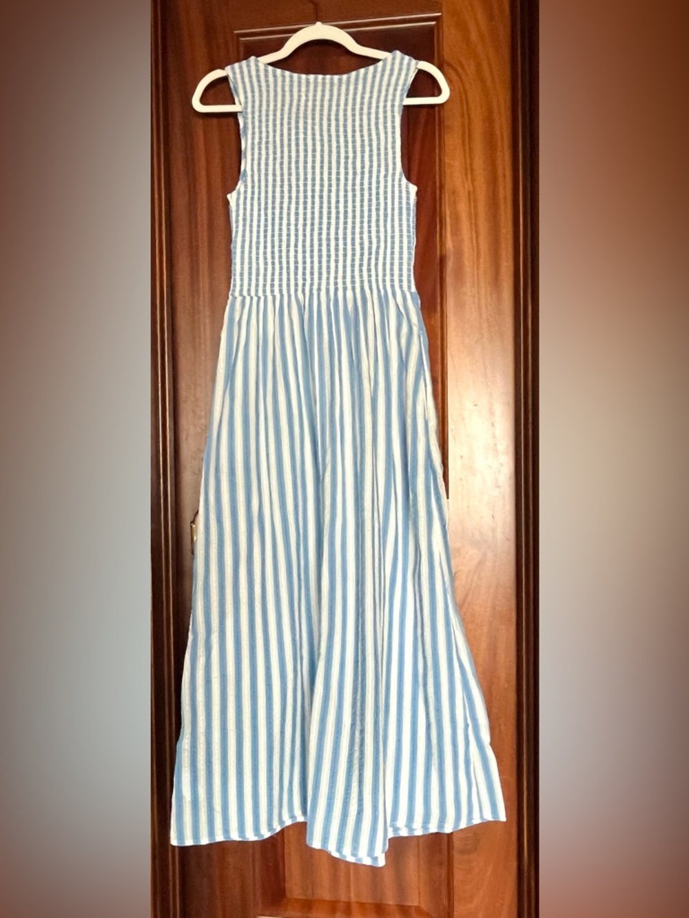 Caroline Constas Cosima Nap Maxi dress (HHH Hill House Home Blueberry Stripe) L - Picture 2 of 4
